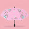 Parapluie enfant licorne bonbon rose ouvert - packshot manche grip noir