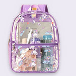 Sac à Dos Transparent Imperméable Licorne Violet - Vignette | Kidipluie