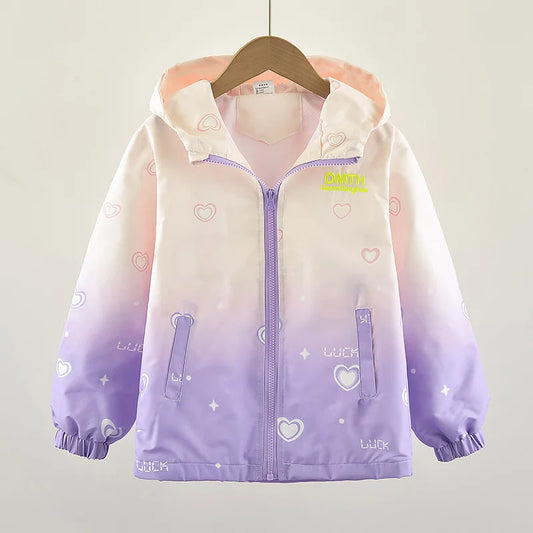 Veste Imperméable Dégradé Cœurs