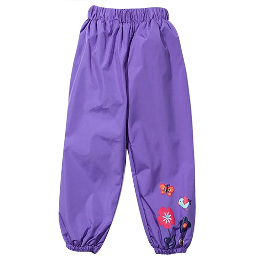 Pantalon de Pluie Fleur Brodée