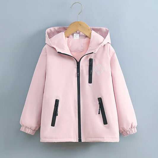 Veste Imperméable Fourrée Rose
