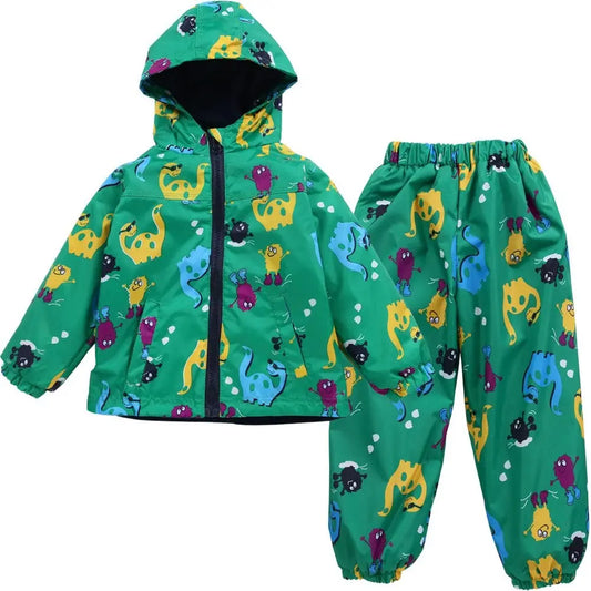 Ensemble de Pluie Dinosaure Vert