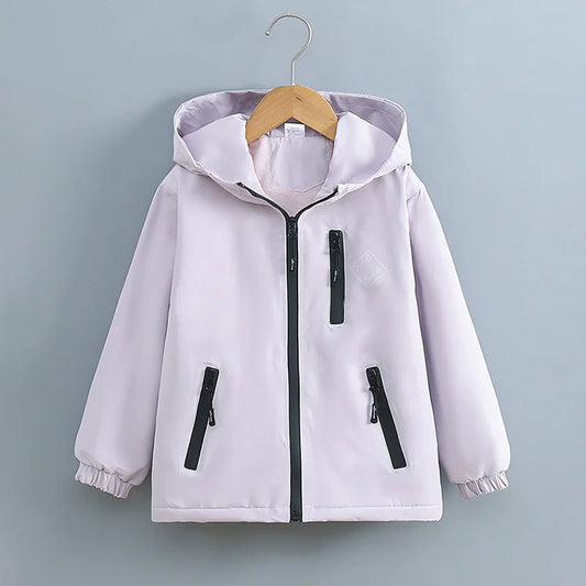 Veste Imperméable Fourrée Lilas
