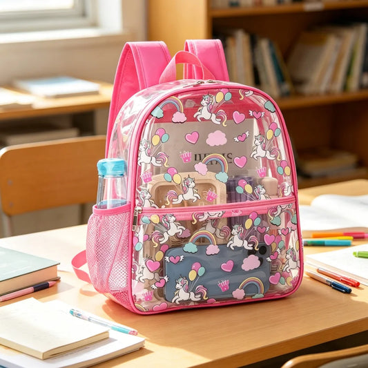 Sac à Dos Transparent Imperméable Licorne Rose
