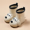 Bottes de pluie tête de chien crème