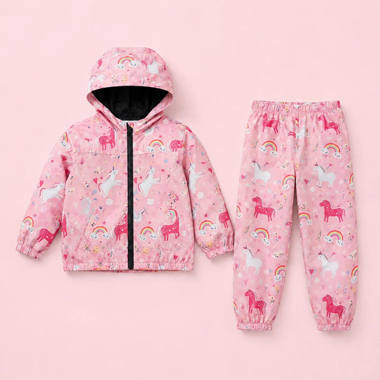 Ensemble impermeable fille licorne