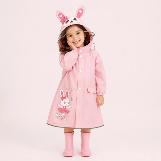 Poncho de pluie lapin enfant porte