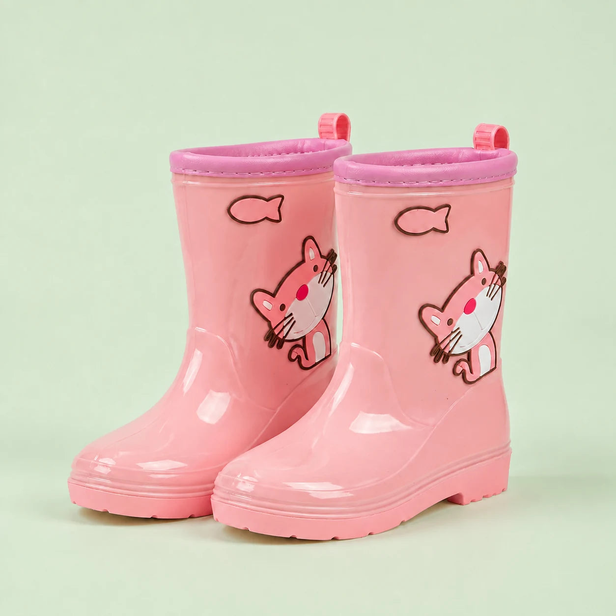 Bottes de pluie enfant motif petit chat rose