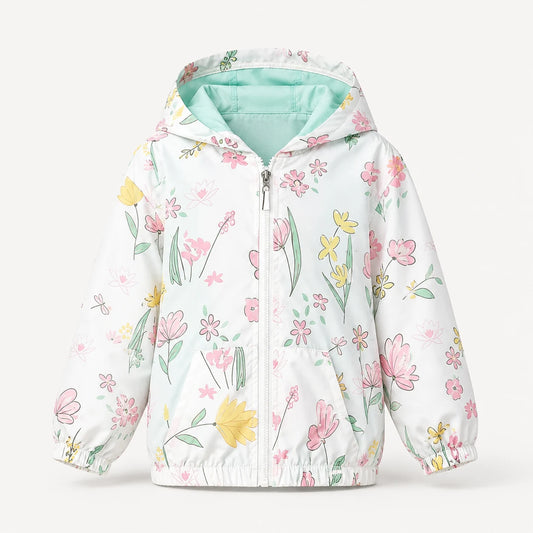 Veste legere fleurs blanche - packshot
