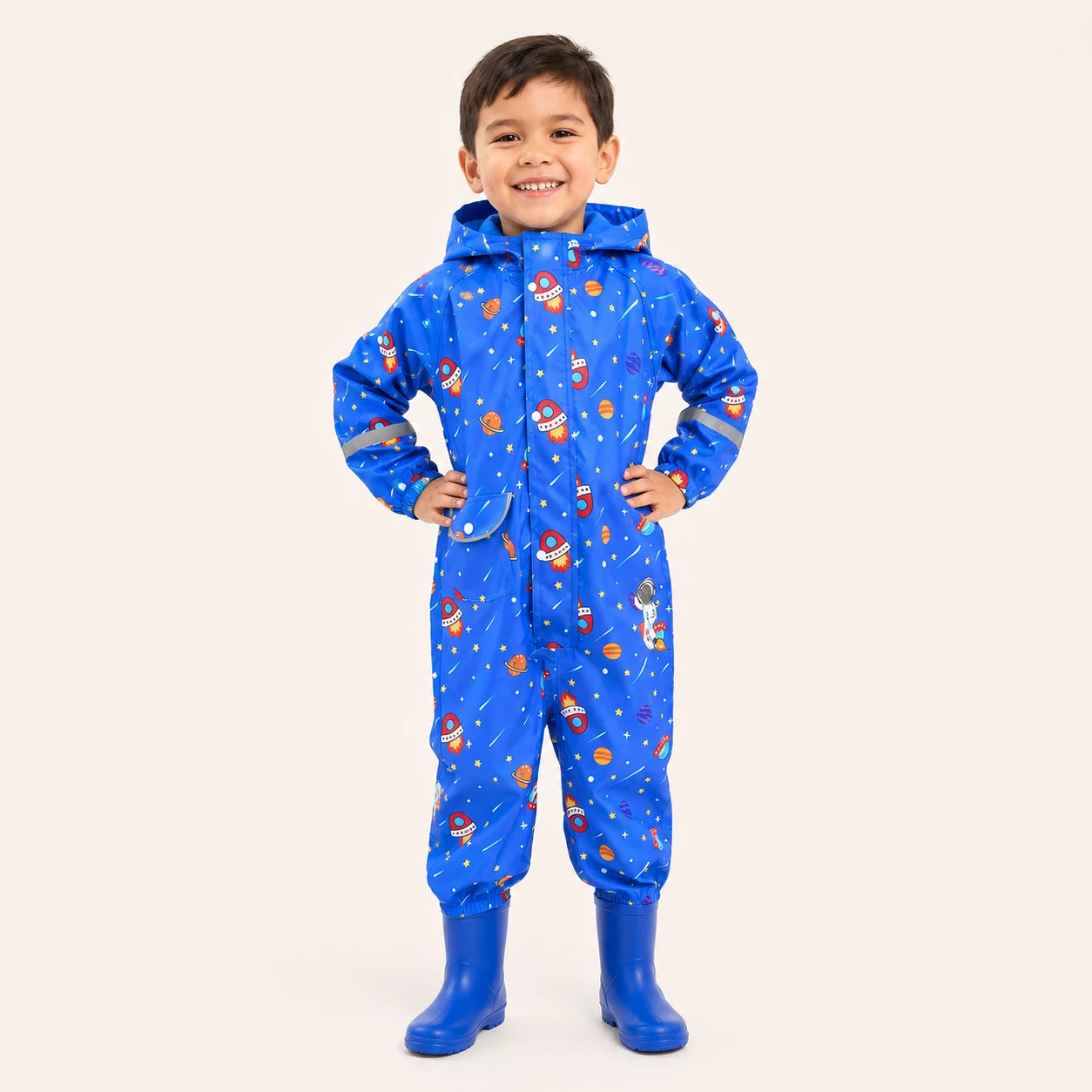 Combinaison de pluie espace bleu enfant portee