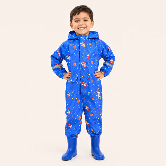 Combinaison de pluie espace bleu enfant portee