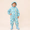 Combinaison de pluie dinosaures bleu ciel enfant portee
