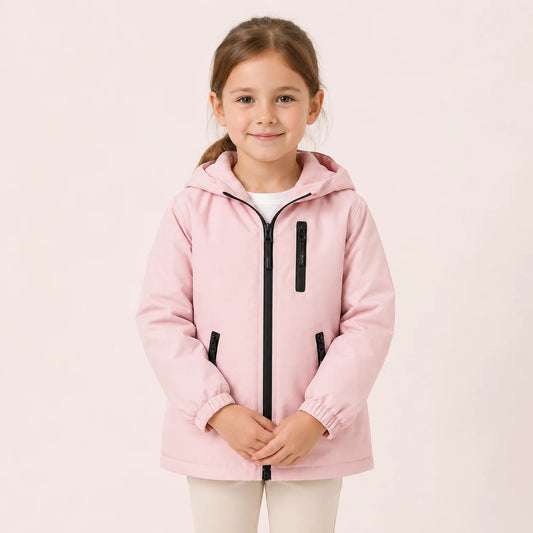 Veste impermeable enfant rose portee