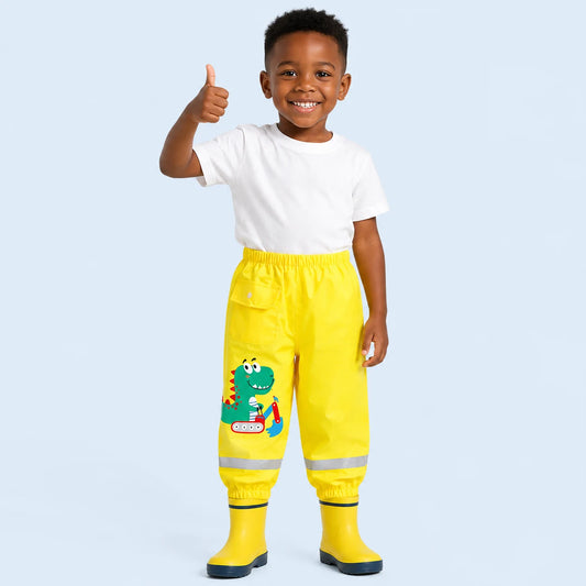 Pantalon de pluie dinosaure porte - packshot
