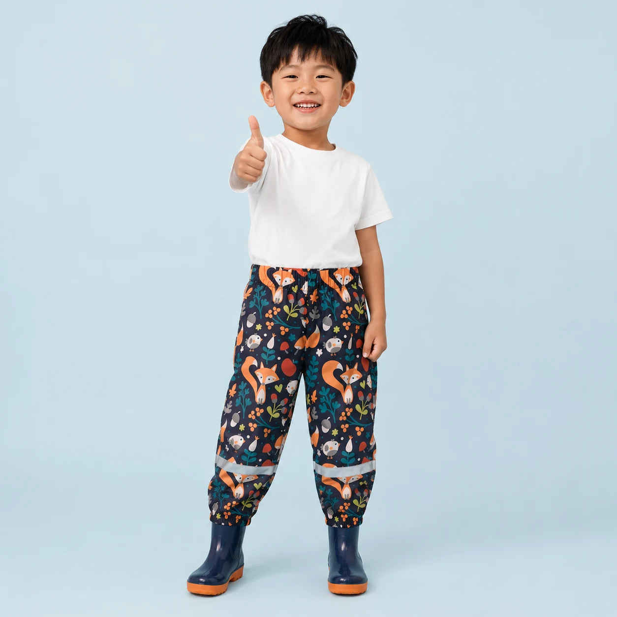 Pantalon de pluie renard marine porte - packshot