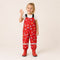 Salopette de pluie arc-en-ciel rouge portee - packshot