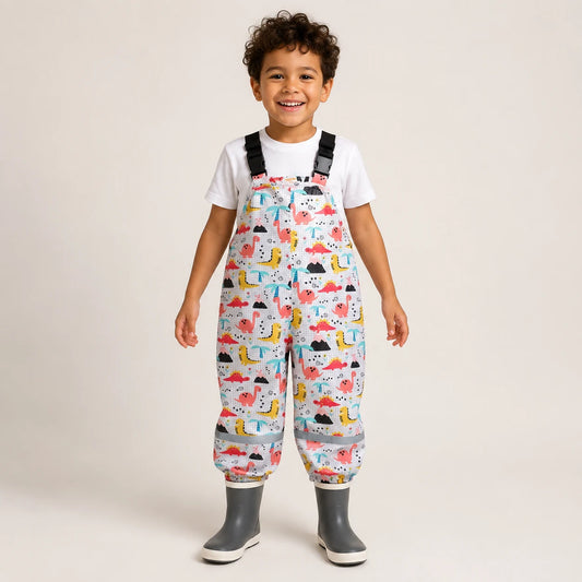 Salopette de pluie dinosaure portee - packshot