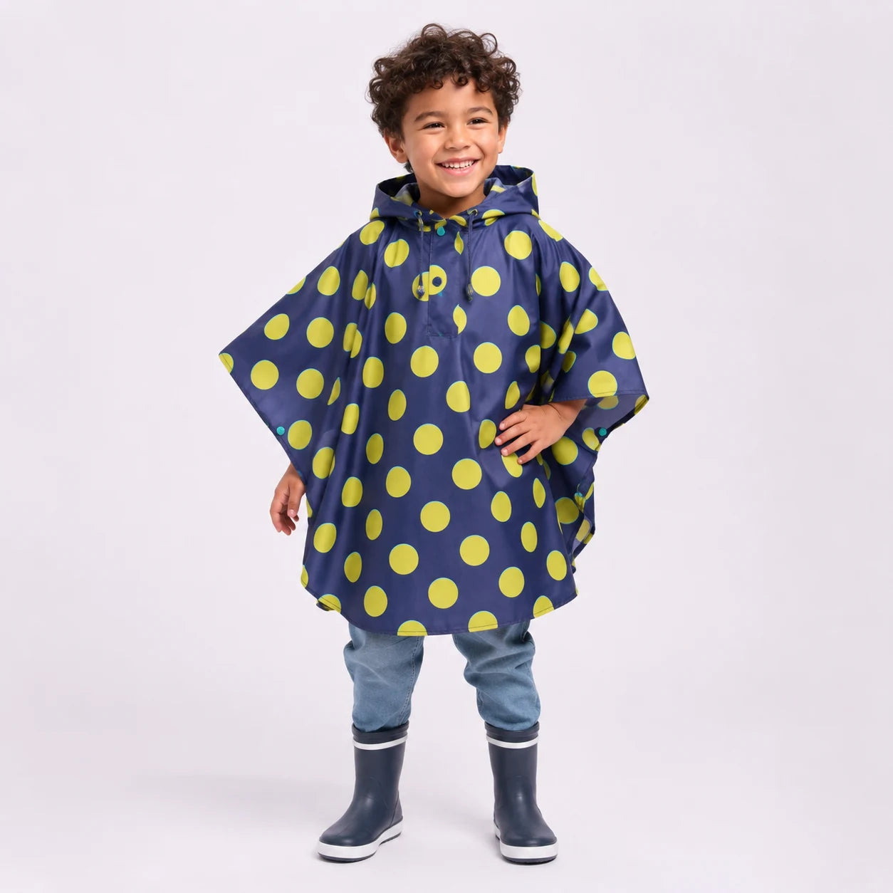 Poncho de pluie a pois porte - packshot
