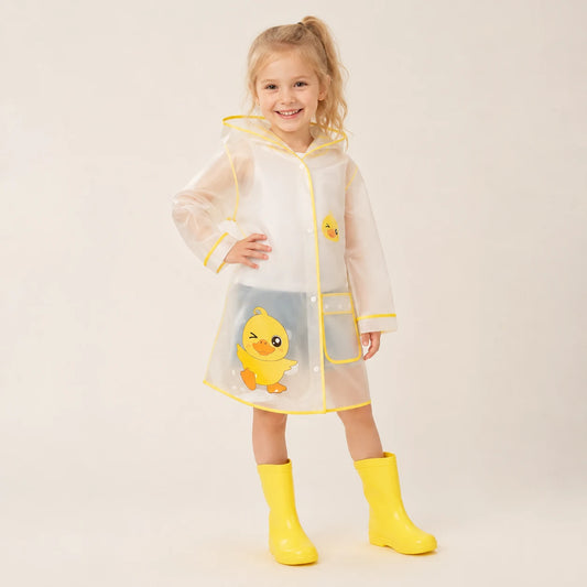 Cape de pluie ecolier canard portee - packshot