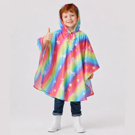 Poncho de pluie arc-en-ciel porte - packshot