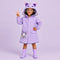 Veste impermeable enfant chat lilas portee
