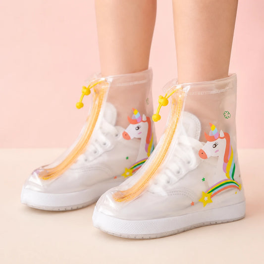 Surchaussures licorne portees - focus pieds