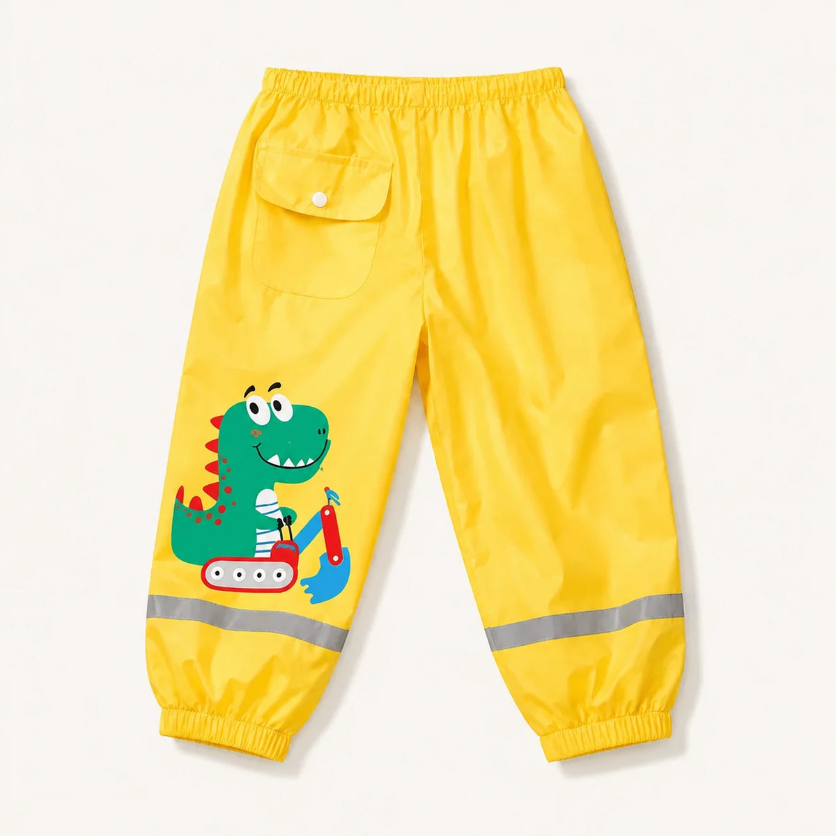 Pantalon de pluie enfant dinosaure vert - packshot produit seul