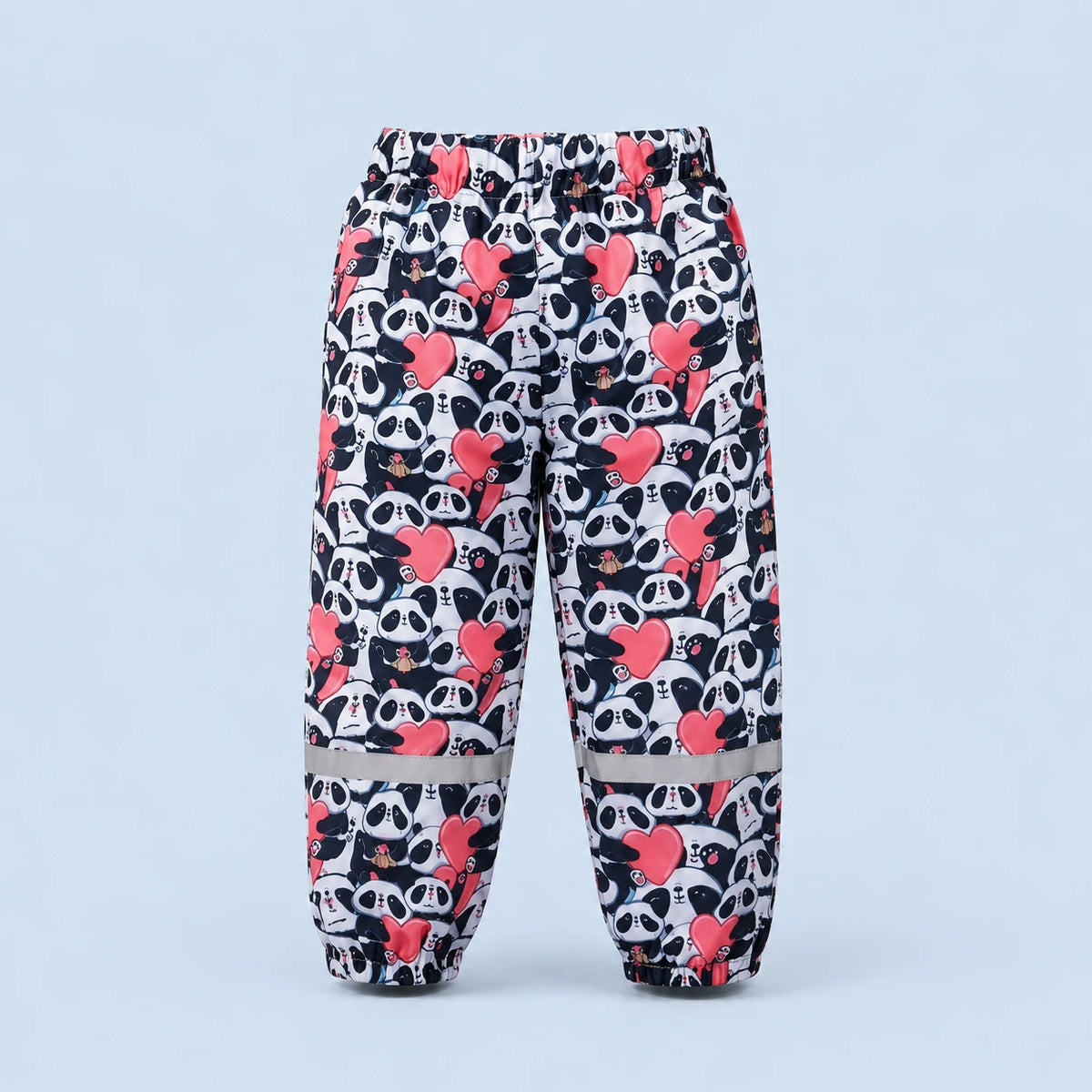 Pantalon de pluie enfant panda - packshot produit seul fond pastel
