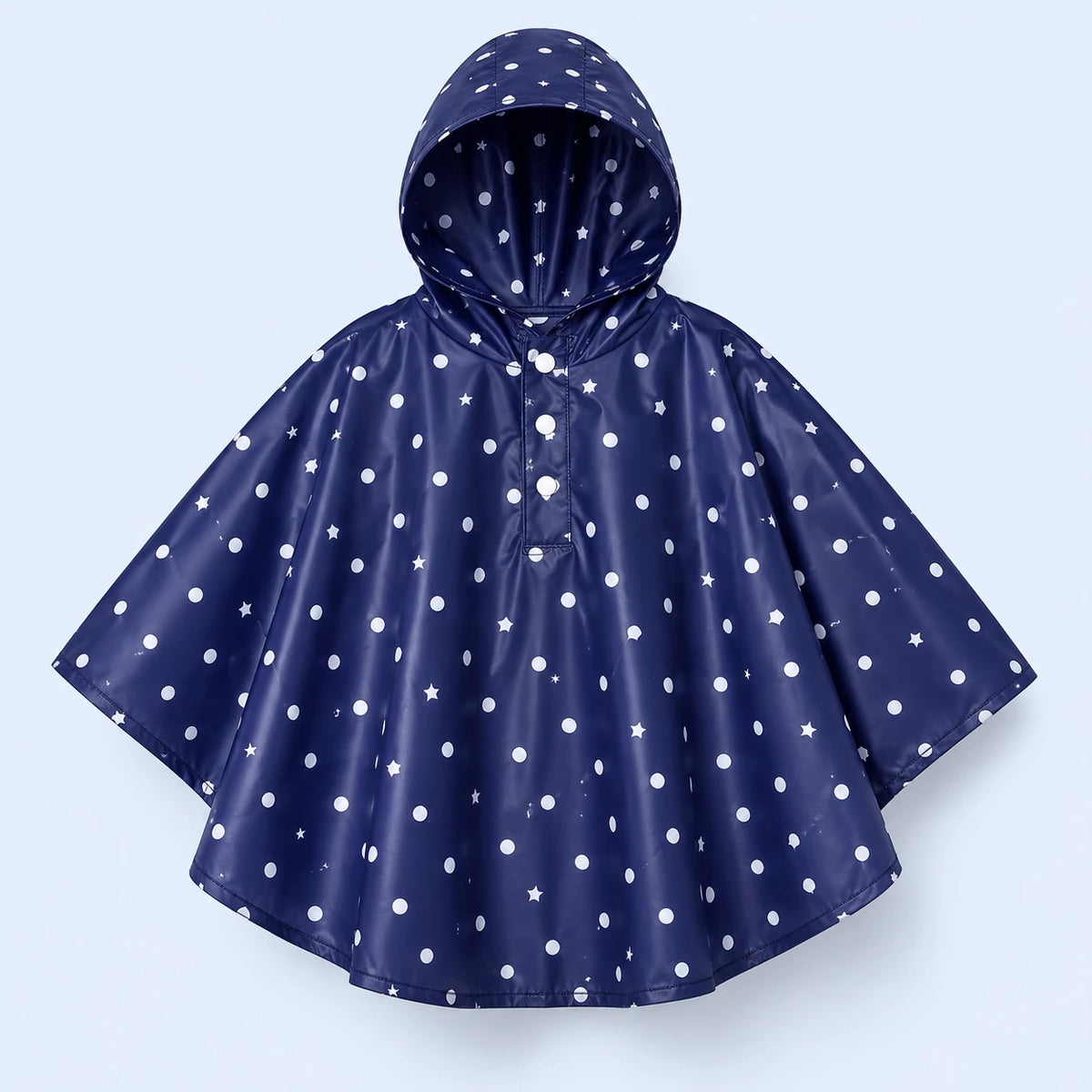 Poncho de pluie enfant a petits pois - packshot produit seul fond pastel