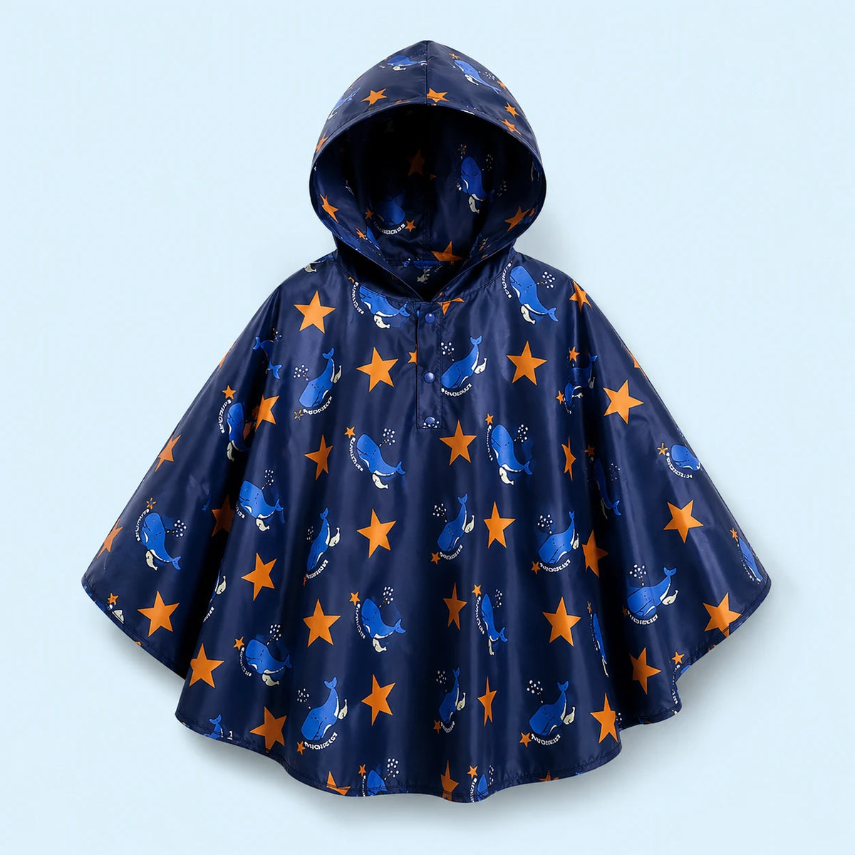 Poncho de pluie enfant etoiles - packshot produit seul fond pastel