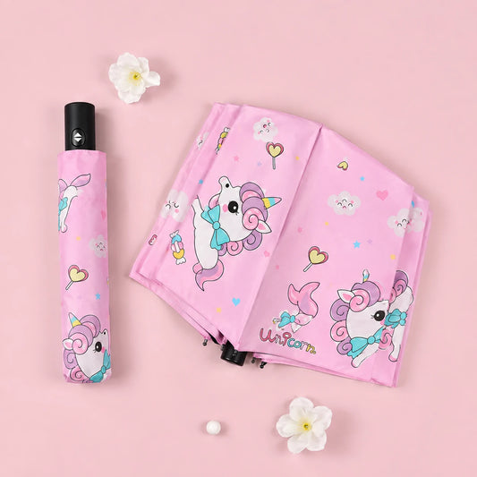 Parapluie licorne bonbon replie - flatlay