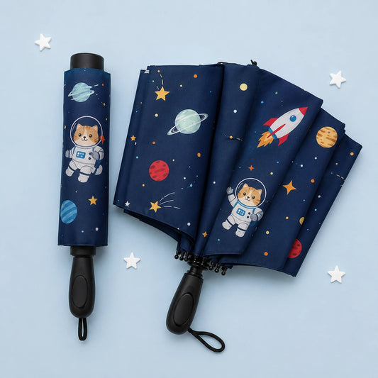 Parapluie espace replie, flatlay
