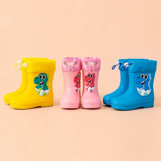 Bottes de Pluie Dino Doublées — en situation, effet pluie