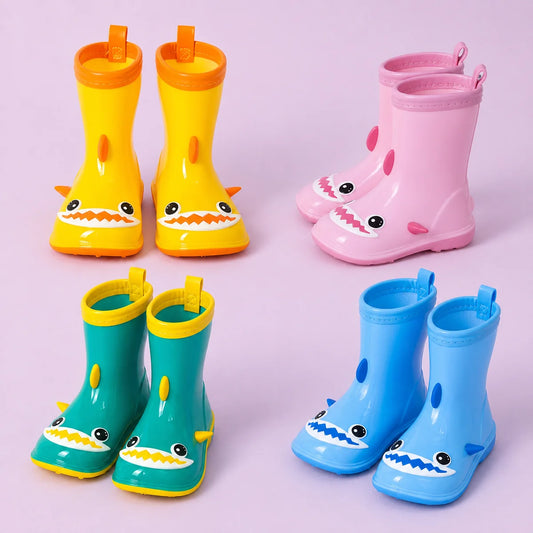 Bottes de Pluie Requin — en situation, effet pluie