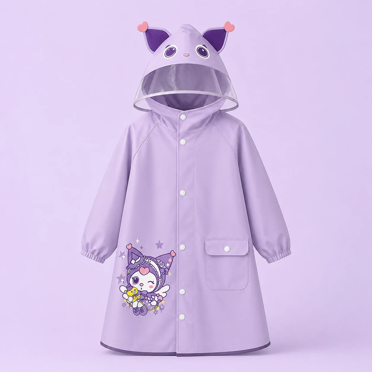 Imperméable à Visière pour Fille — en situation, effet pluie