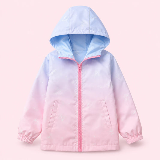 Veste impermeable degrade pastel rose - produit seul