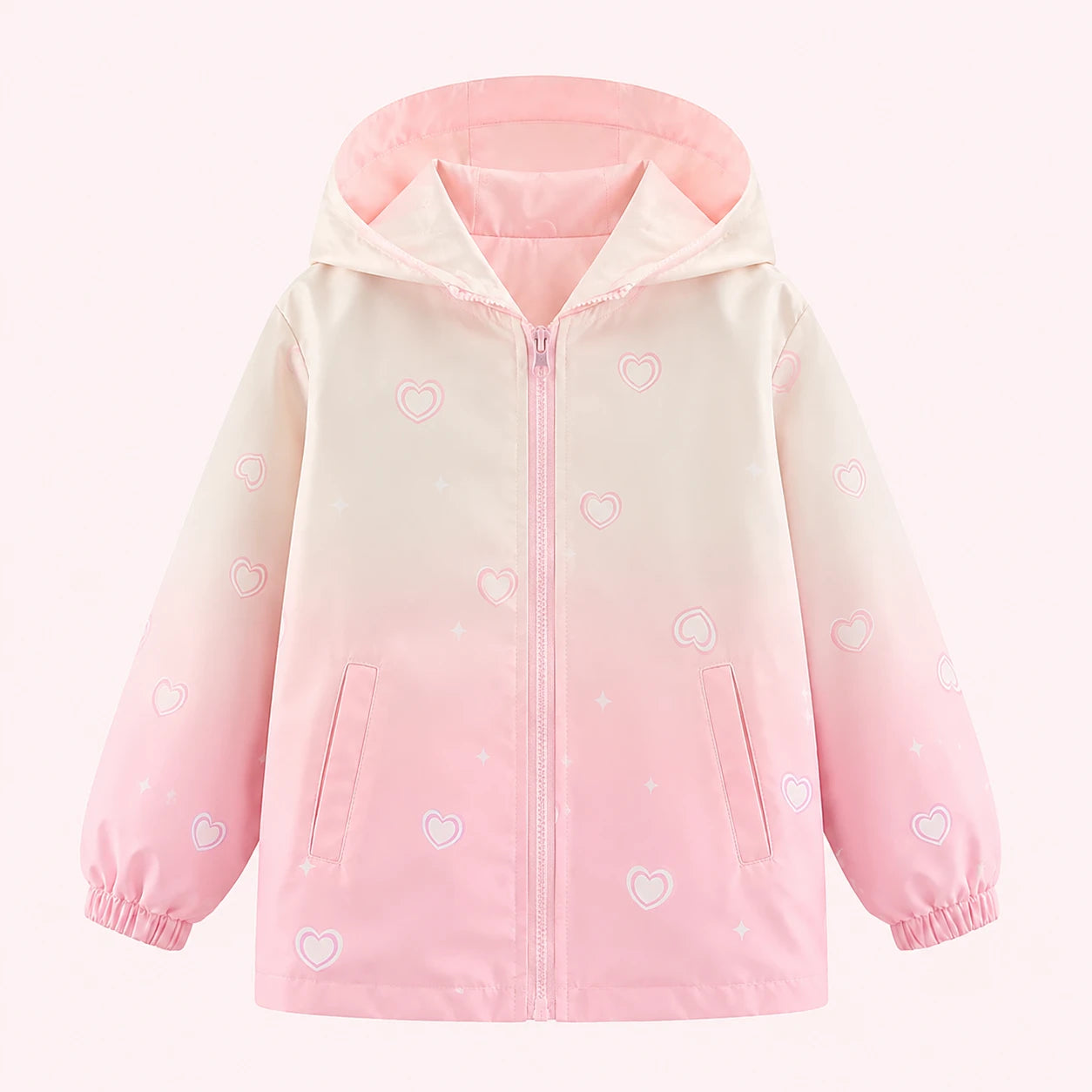 Veste impermeable degrade coeurs rose - produit seul