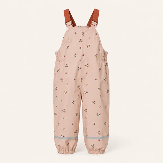 Salopette de pluie enfant beige rose - packshot produit seul