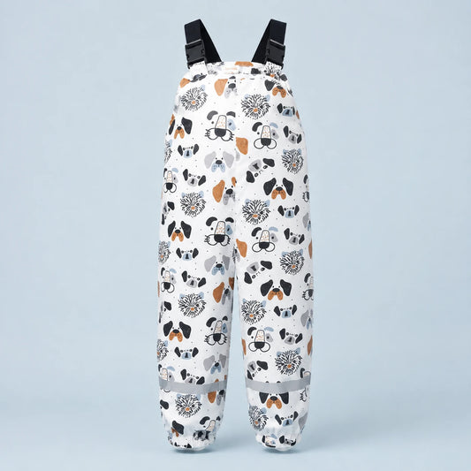 Salopette de pluie enfant animaux blanc - packshot produit seul